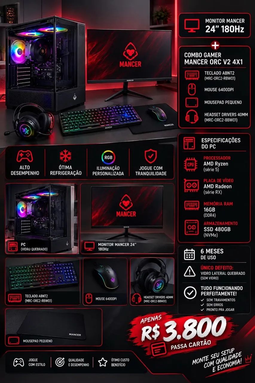 Pc Gamer Completo + Periféricos