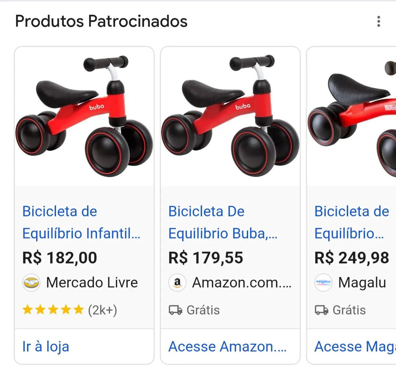 Bicicleta de equilíbrio BuBa vermelha - Foto 2