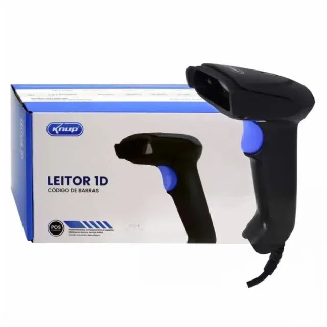LEITOR CODIGO DE BARRAS COM FIO USB KP-1017A KNUP 