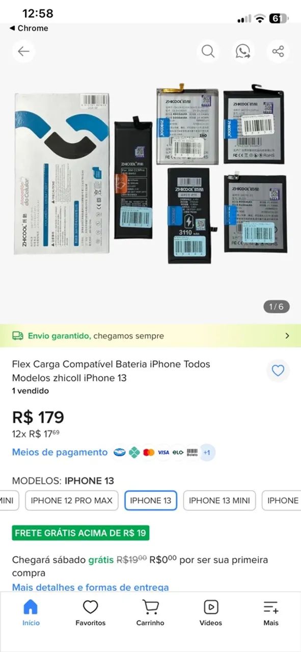 Bateria para iPhone 13 Zhicool - Foto 4