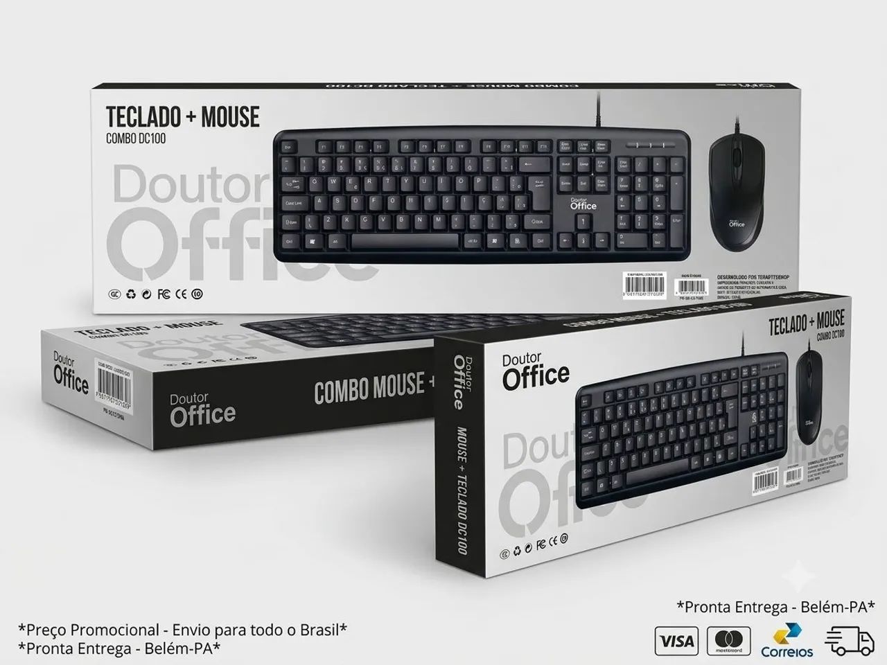 Kit Teclado e Mouse USB Doutor Office DC100 (Novo na Caixa / ABNT2)