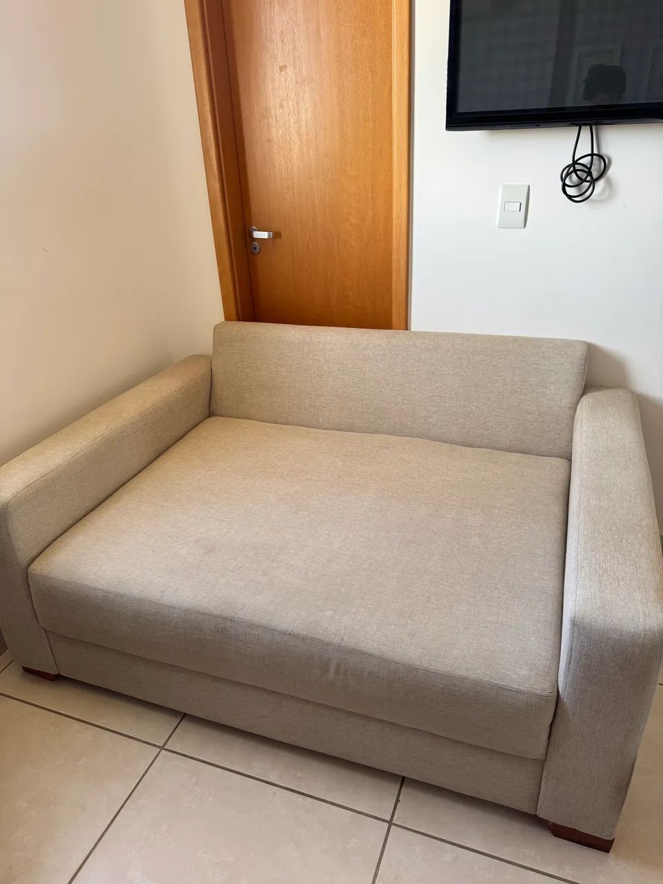Sof á 2 lugares no linho cru  - Foto 2