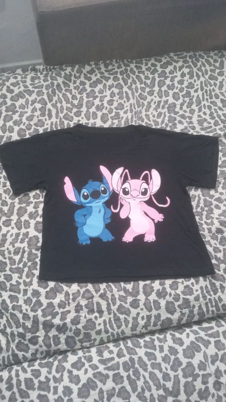Camisa Stitch e Angel tamanho único 