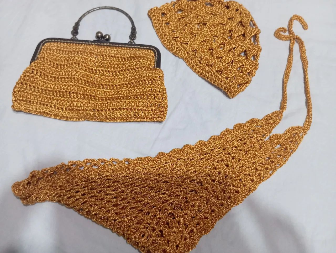 Kit crochê dourado
