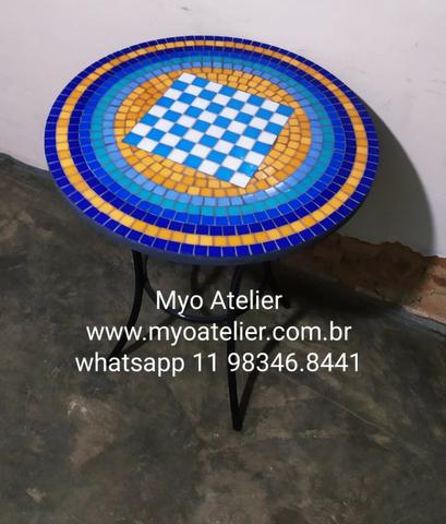 Mesa Xadrez Dama Mosaico
