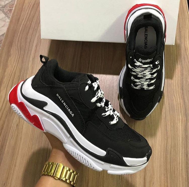 tenis balenciaga preto e branco