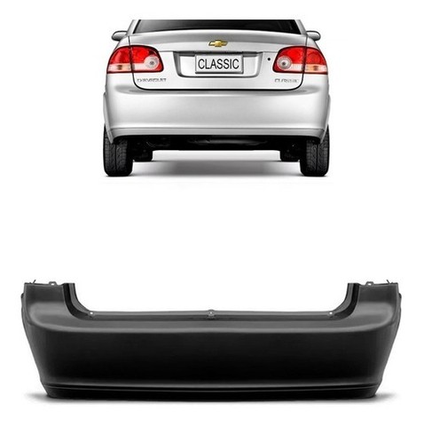 Parachoque Traseiro Chevrolet Corsa Classic 2011 à 2016 - Preto - Original
