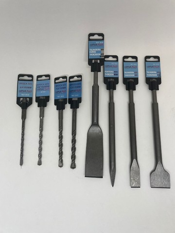 Kit 8 Peças Brocas Sds Plus Talhadeira e Ponteira para Marteletes