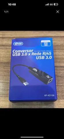 Conversor USB 3.0 x Rede Rj45 1.000mbps 