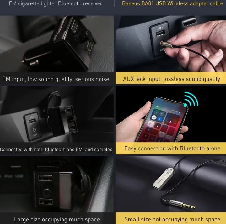 Adaptador receptor bluetooth Baseus P2 veicular - Foto 4
