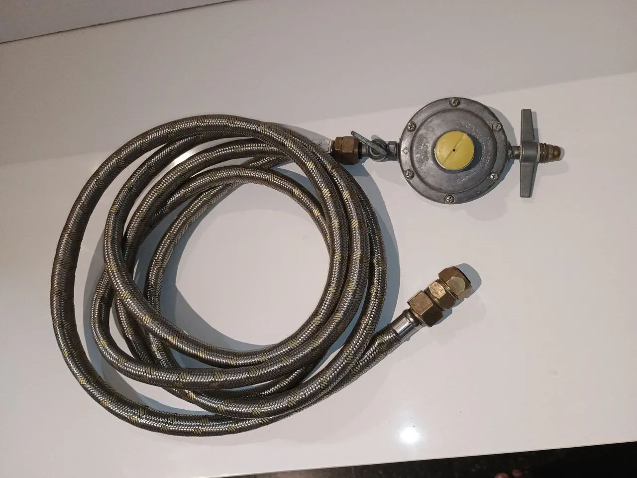 Kit para gás: válvula + mangueira de aço 5m + conecores - Foto 2