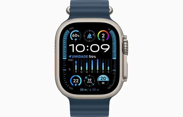 Apple Watch Ultra 2 Gps + Cellular Caixa De Titânio 49 Mm Pulseira Oceano Azul - Foto 3