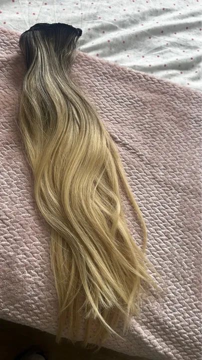 Mega Hair Loiro 160 g cabelo humano 55 cm  - Foto 5