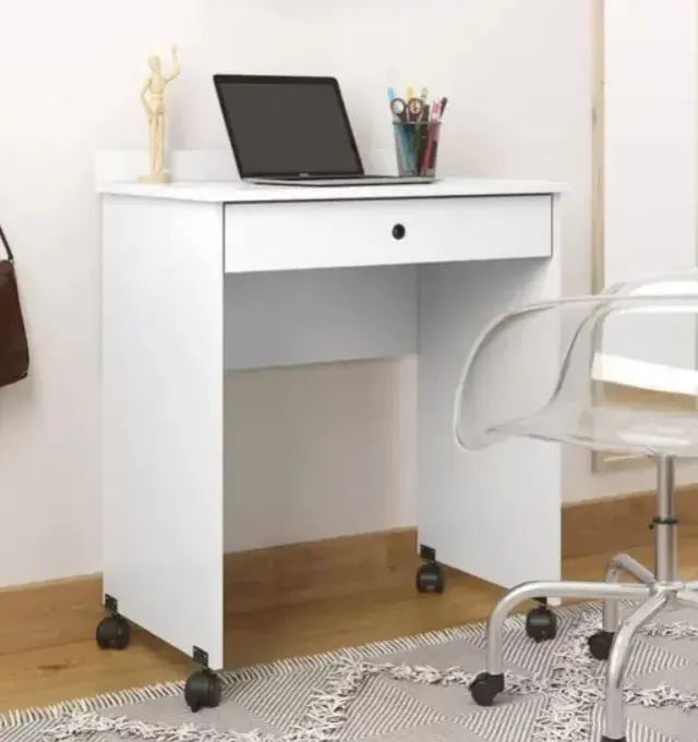Mesa para Computador ou Notebook com Gaveta Branca - PROMOÇÃO - Foto 3