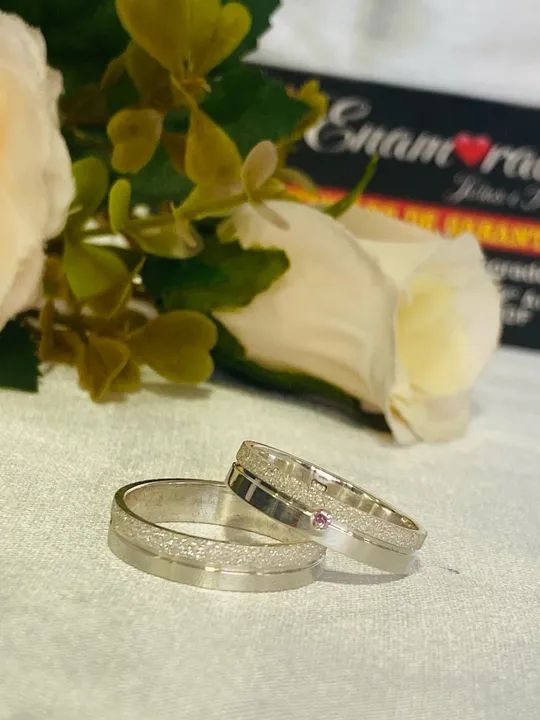 Aliança de prata 950 - Foto 2