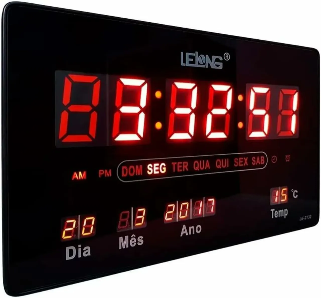 Relógio digital decoração para sua casa ! Com dia mês ano e temperatura!