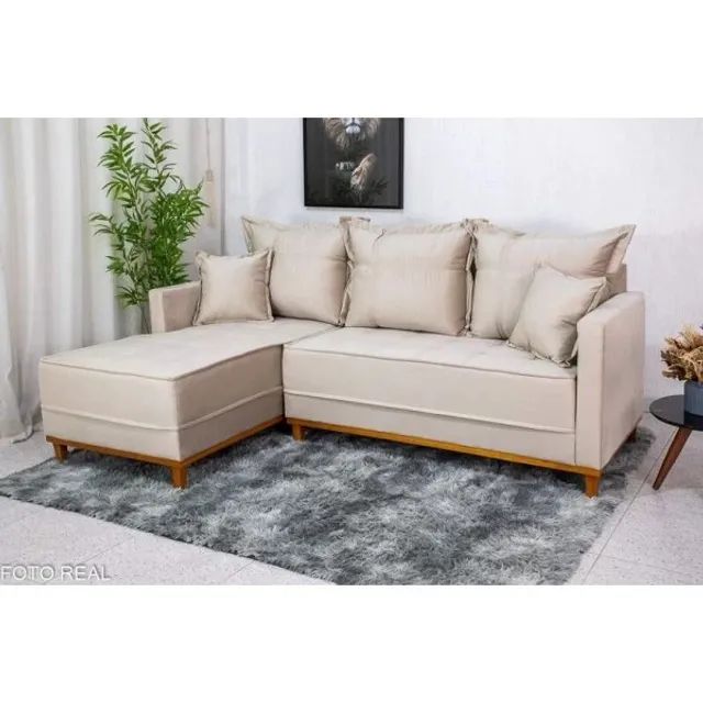 Sofá Living com Chaise Molas Ensacadas CONFORTO E QUALIDADE rf7