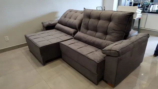 Sofa retratil e reclinavel pillow top e molas ensacadas 2,10 (novo)