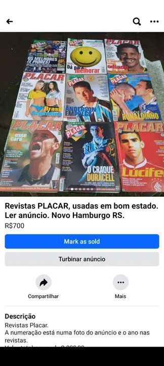 Revistas placar, usadas em boas condições. Novo Hamburgo RS. - Foto 4