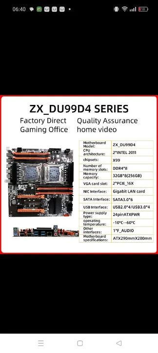 Placa-Mãe ZX_DU99D4 - X99 - 2x Intel 2011 - DDR4 - Foto 3