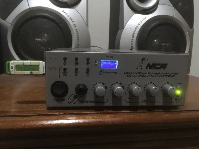 Amplificador e Receiver Nca  Usb Fm mp3/wma  Aux 1 e 2 + Microfone - Foto 2