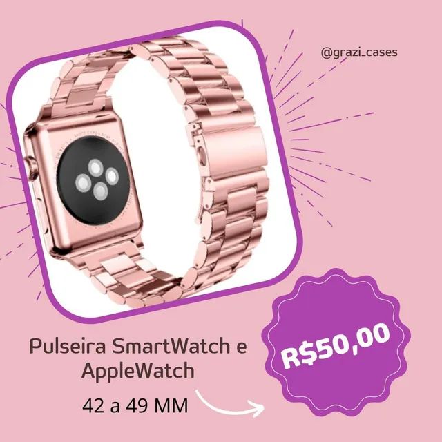 Pulseira Smartwatch e AppleWatch Aço Inoxidavel  - Foto 2