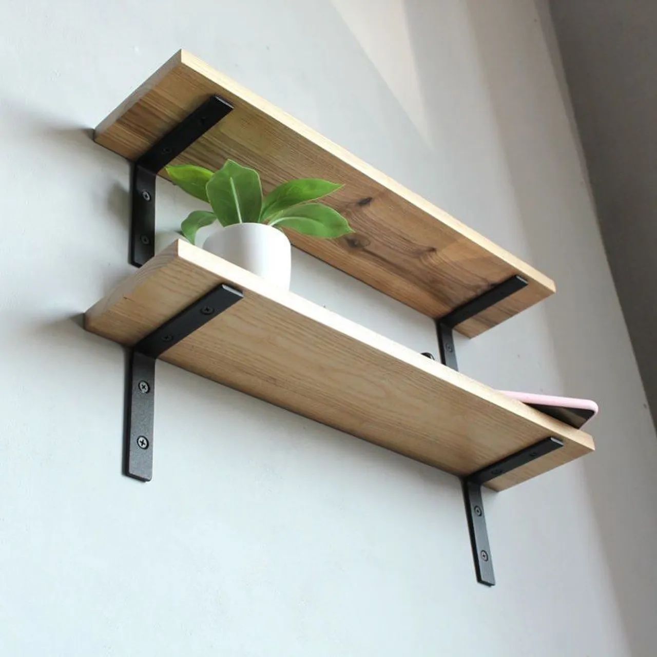 Mão Francesa+Madeira | Prateleira suporte industrial decoração| realize seu orçamento