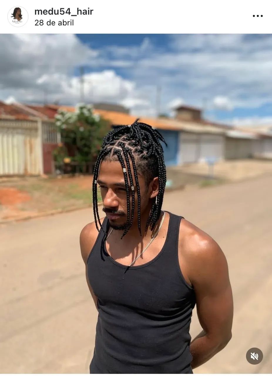 Tranças Box braids e twist masculinas 