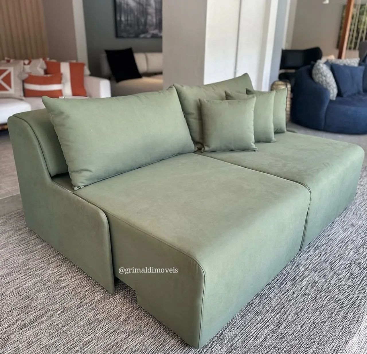 Sofá Retratil Modular Verde oliva 