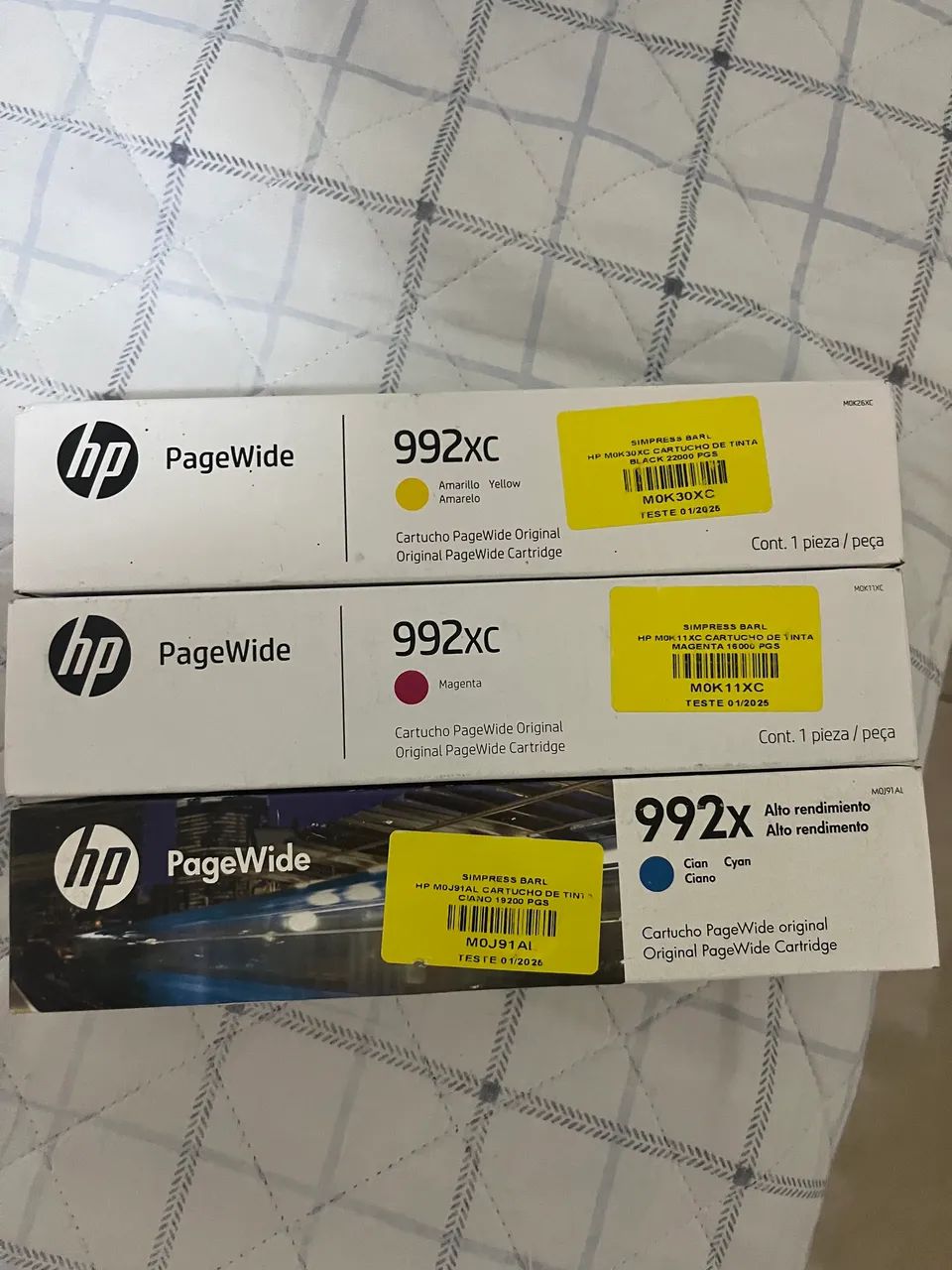 Cartucho HP 992xc Amarelo, Azul, Magenta