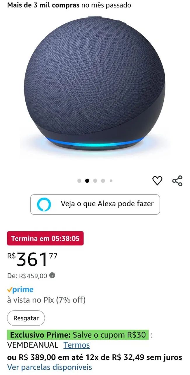  Amazon Echo Dot Última Geração - Foto 3