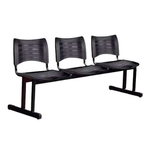 Longarina 3 Lugares Preta - PROMOÇÂO acima 4 unid R$ 379,00