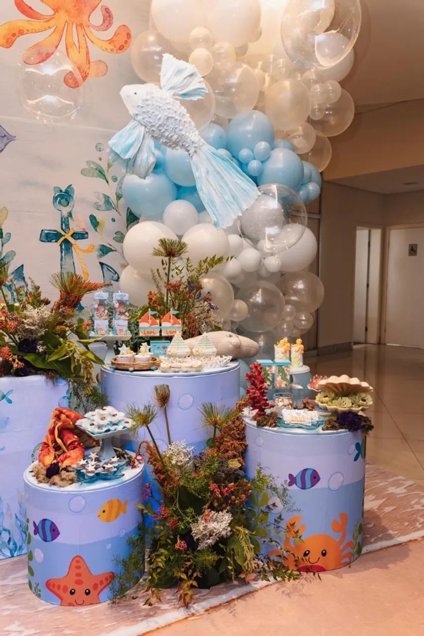 Itens para decoração festa infantil tema fundo do mar - Foto 3