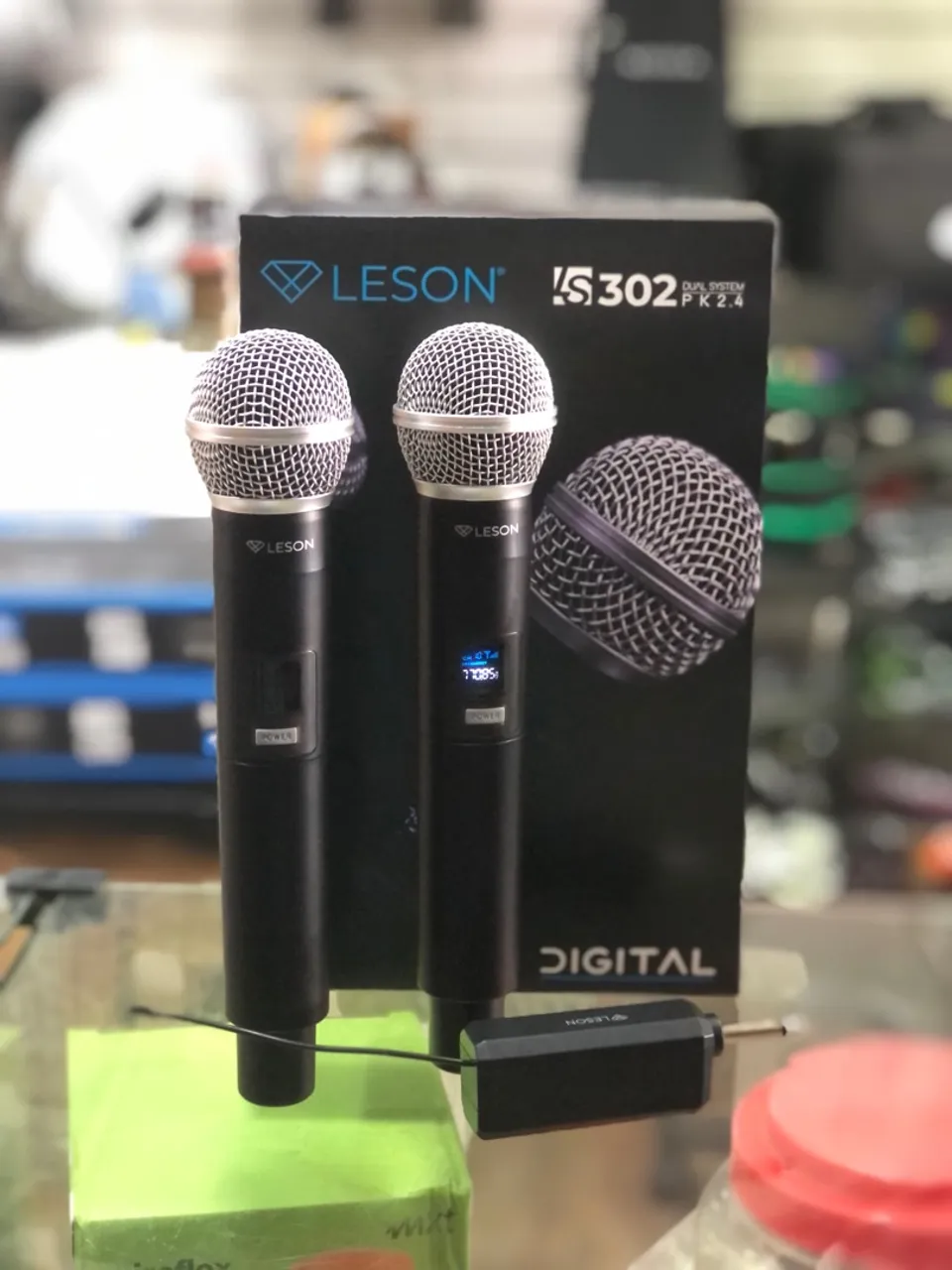 Microfone sem fio duplo leson 302