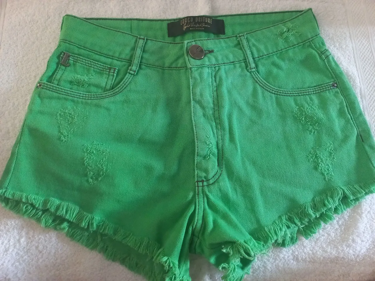 Shorts Jeans Verde - Lança Perfume