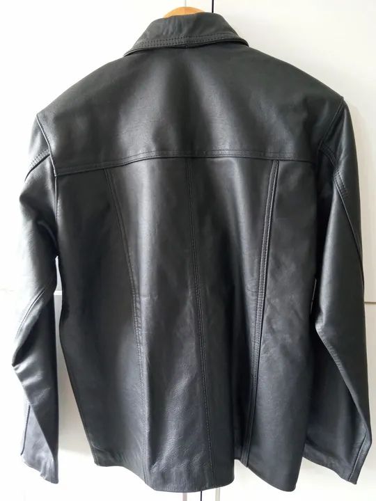 Jaqueta de Couro Masculina Preta - Foto 2
