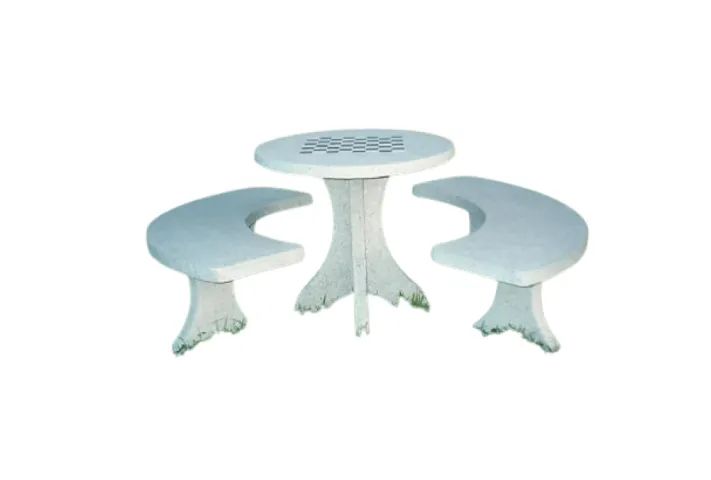 Conjunto mesa Oval 1,0m com 2 bancos curvos