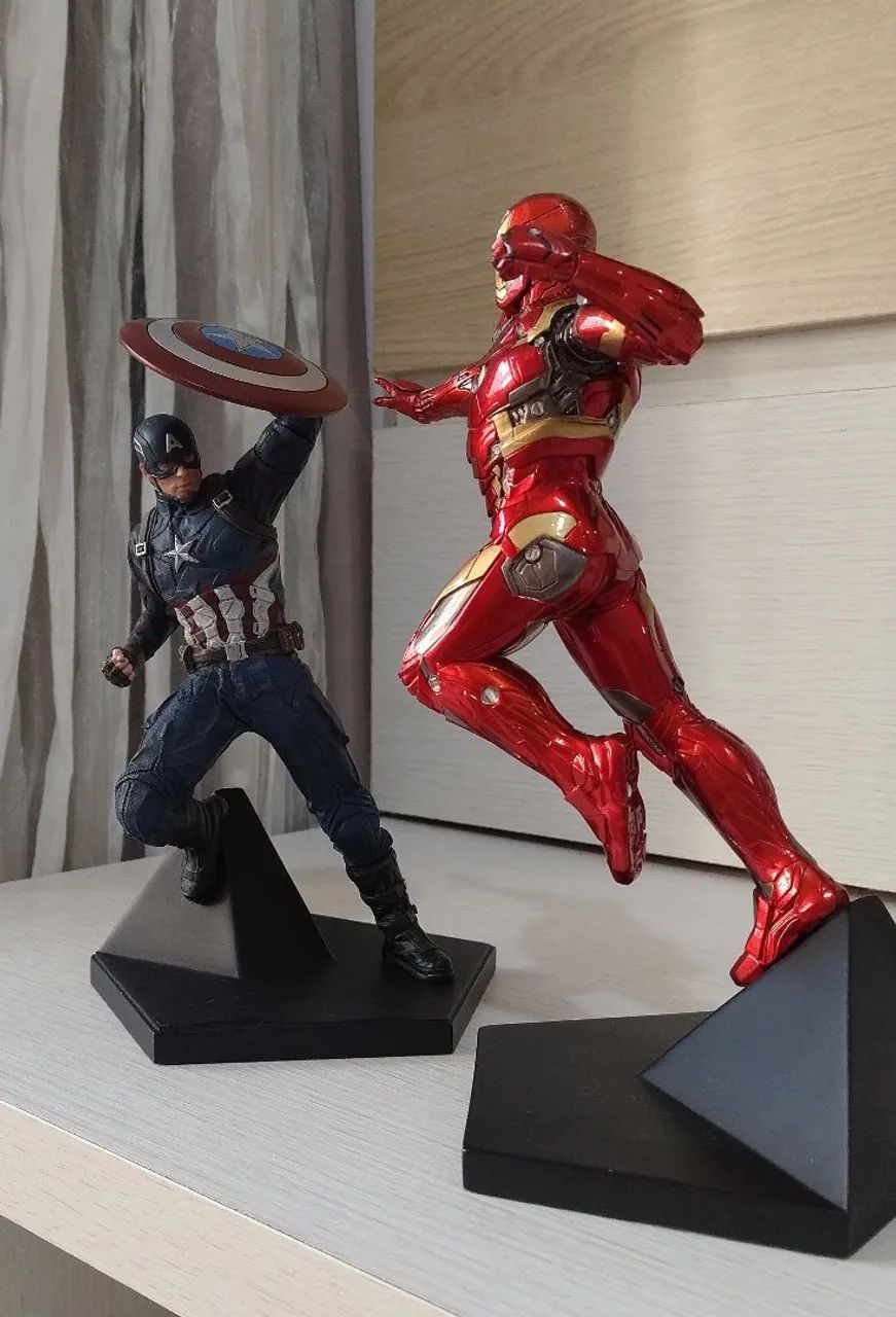 Estátuas Iron Studios: Capitão América e Homem de Ferro 1/10