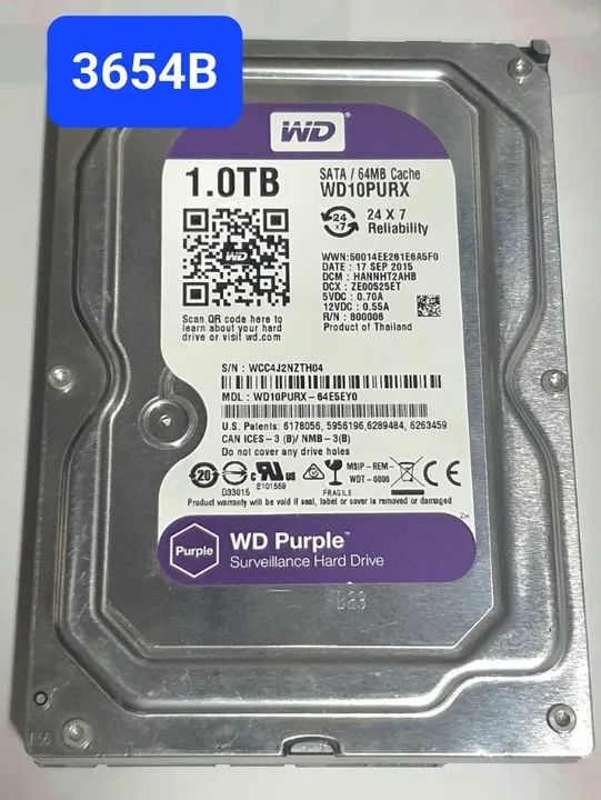 Placa HD 1 Tb Wd10purx-64e5eyo - Cod. 3654b
