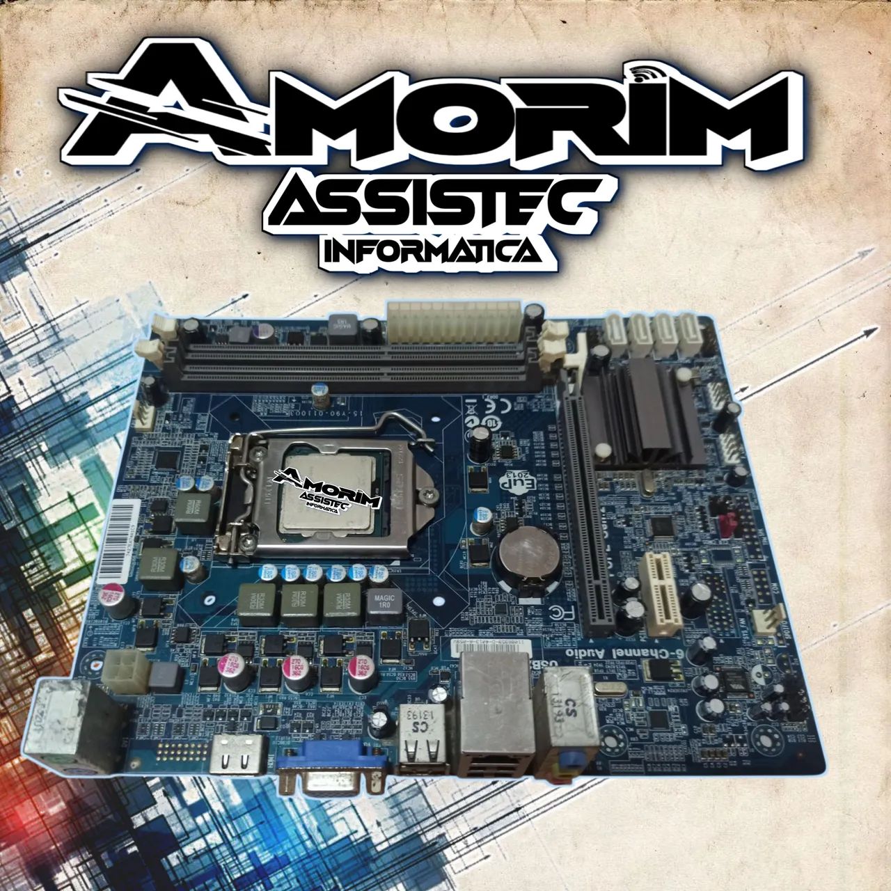 PLACA MÃE H61H2-M2 + PROCESSADOR G2030.