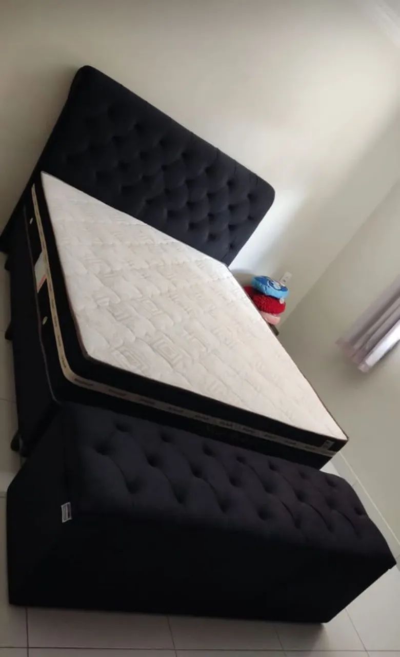 Cama Box com Cabeceira e Baú Estofados - Elegância e Conforto