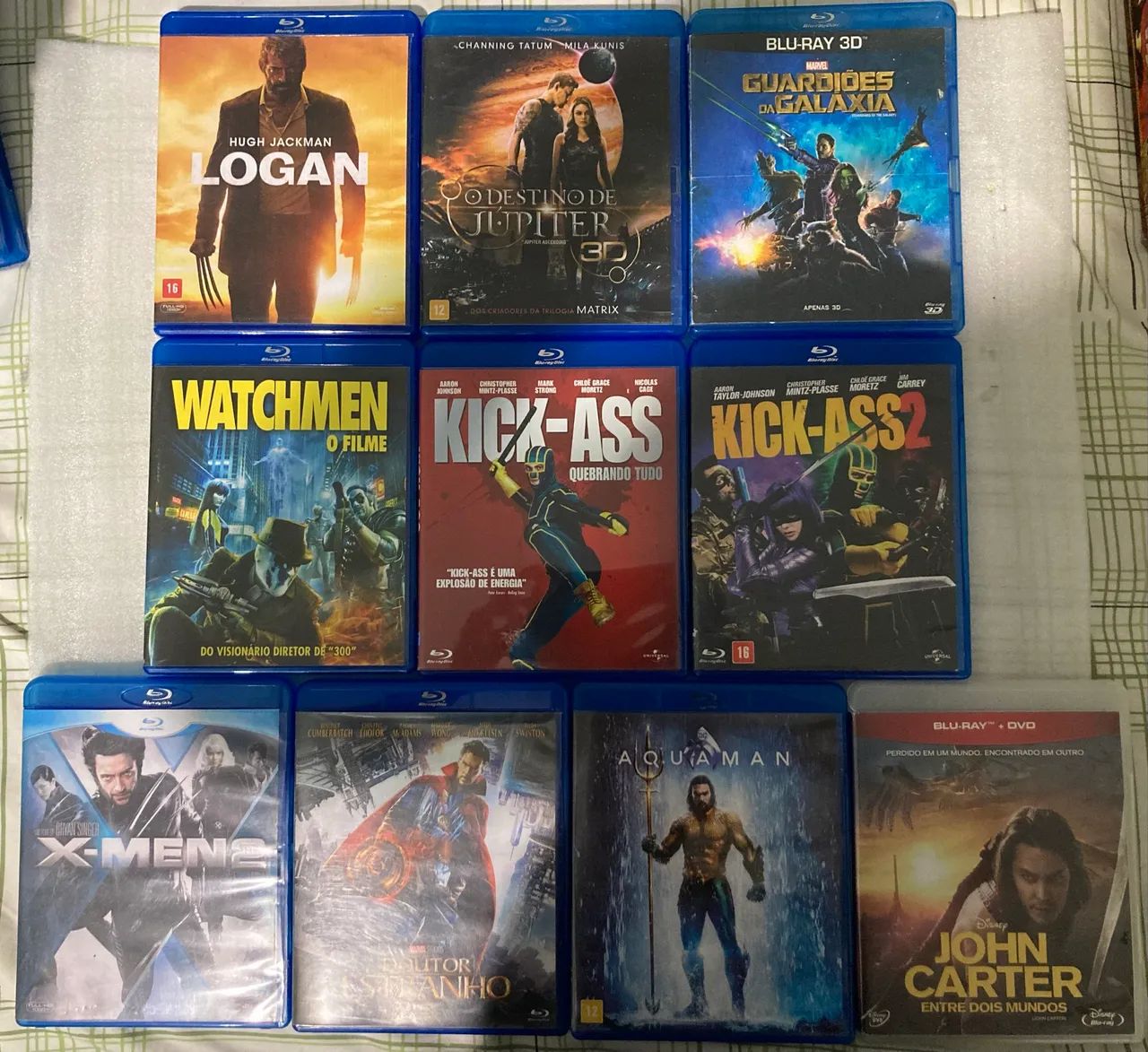 Lote com 10 filmes originais de herois em Blu-Ray