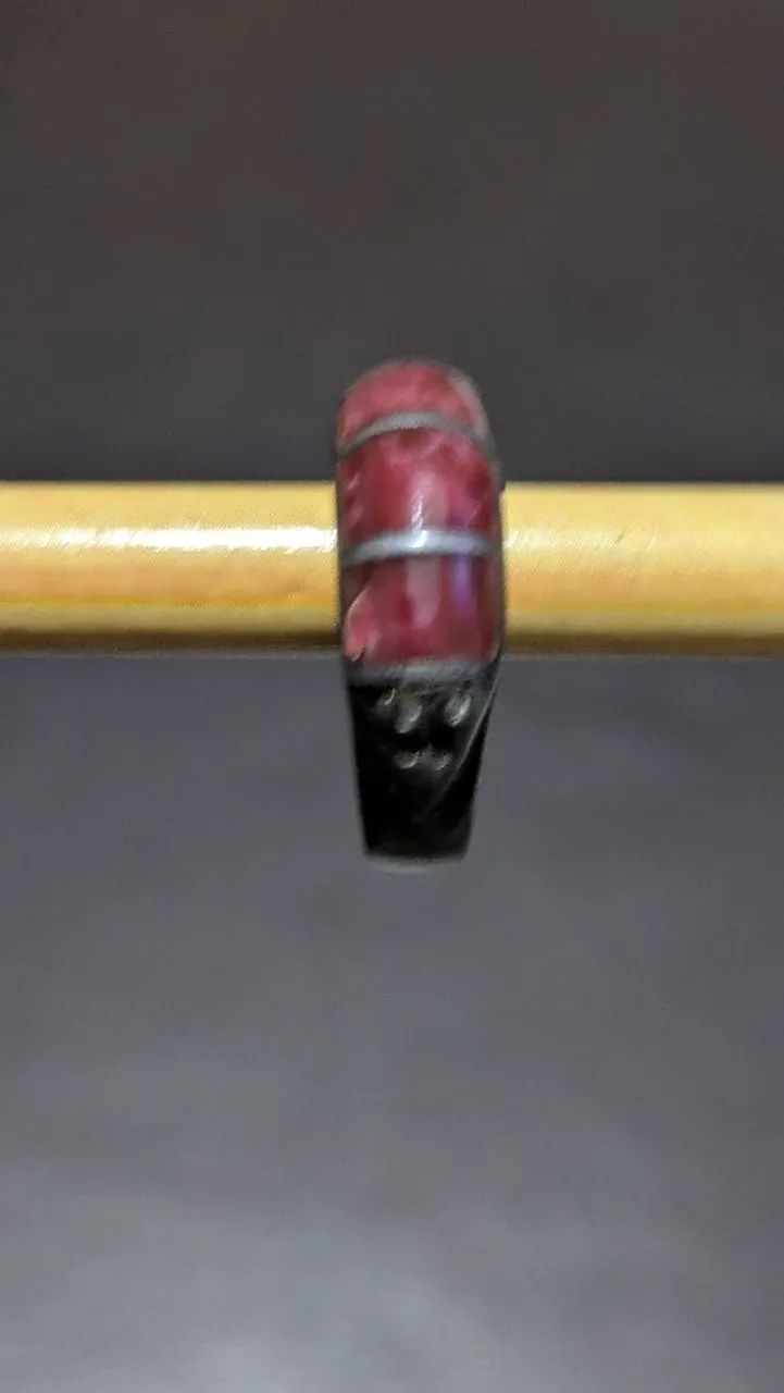 Anel Artesanal Étnico com Pedra Vermelha (Estilo Boho/Folk) - Foto 4