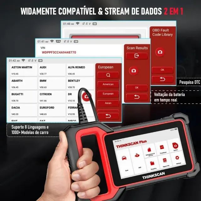 Thinkcar Thinkscan Plus S7 Automotivo Scanner OBD2 p/ AF ABS Óleo Ferramenta Profissional - Foto 6
