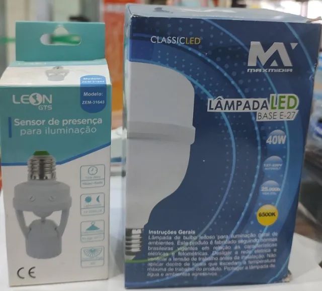 SENSOR DE PRESNÇA MAIS LAMPADA 