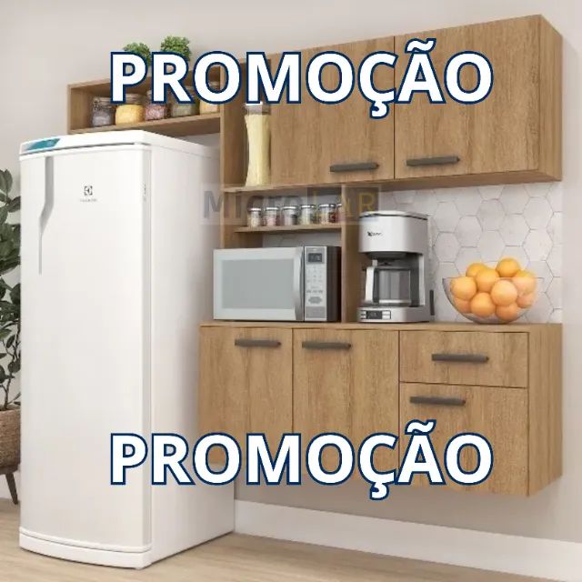Cozinha Suspensa com Balcão Lince - Já com entrega