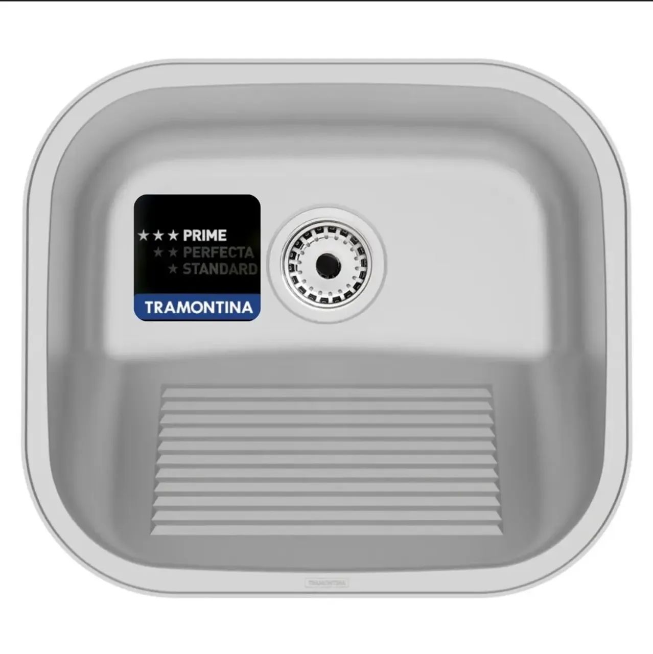 Tanque Tramontina Prime Hera 40x35 Inox fosco acetinado com válvula de embutir e sobrepor