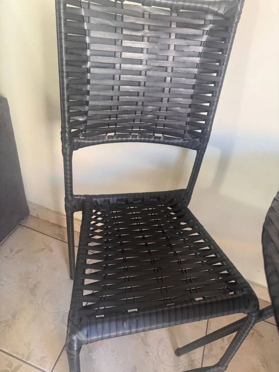 Conjunto de Cadeiras de Fibra Sintética Preta