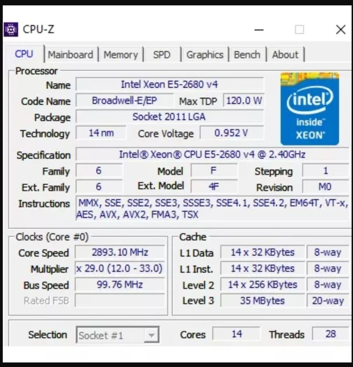 Processador Intel Xeon E5-2680V4 14 Core 28 Threads - Foto 3
