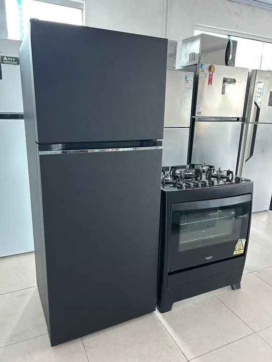 Kit: Geladeira LG 395L (110v) + Fogão 5 bocas Dako mesa de vidro - Foto 5